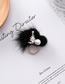 Fashion Pink Fuzzy Ball Decorated Opening Earrings