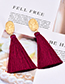 Fashion Dark Yellow Pure Color Decorated Tassel Earrings