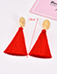 Fashion Dark Yellow Pure Color Decorated Tassel Earrings