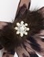 Fashion Beige Snowflake Shape Decorated Bowknot Brooch