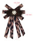 Fashion Beige Snowflake Shape Decorated Bowknot Brooch