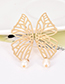 Fashion Gold Color Hollow Out Design Butterfly Shape Natural Pearls Earrings