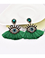 Fashion Green Eye Shape Decorated Tassel Earrings