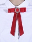 Fashion Red Round Shape Decorated Bowknot Brooch