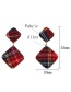 Fashion Red Square Shape Decorated Earrings
