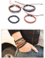 Fashion Black+brown Letter Pattern Decorated Bracelet ( 4 Pcs )
