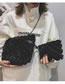 Fashion Black Pure Color Decorated Shoulder Bag