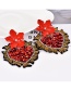 Fashion Red Heart&glower Shape Decorated Earrings
