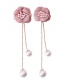 Fashion White+pink Flower Shape Decorated Earrings