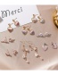 Fashion White+gold Color Round Shape Decorated Earrings
