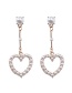 Fashion Gold Color+white Heart Shape Decorated Earrings