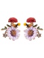 Sweet Red Flowers&mushroom Decorated Earrings
