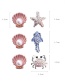 Sweet Pink+white Starfish&shell Decorated Earrings