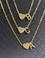 Simple Gold Color Letter I&heart Shape Decorated Necklace