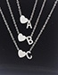 Simple Silver Color Letter I&heart Shape Decorated Necklace