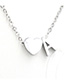 Simple Silver Color Letter O&heart Shape Decorated Necklace