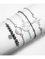 Fashion Silver Color Heart Shape Decorated Bracelet (5 Pcs )
