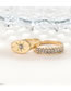 Fashion Gold Color Diamond Decorated Ring (6 Pcs )