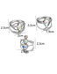 Fashion Silver Color Water Drop Shape Decorated Ring (3 Pcs )