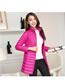 Fashion Red Pure Color Decorated Down Jacket