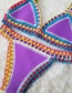 Fashion Purple Color Matching Decorated Swimwear