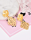 Fashion Gold Color Flower Shape Decorated Hollow Out Earrings