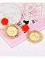 Fashion Red+gold Color Flower Shape Decorated Earrings
