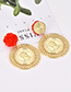 Fashion Red+gold Color Flower Shape Decorated Earrings