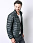 Fashion Dark Blue Pure Color Decorated Down Jacket