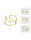Simple Gold Color Pure Color Decorated Ring