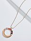 Fashion Pink Circular Ring Decorated Long Necklace