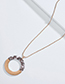 Fashion Pink+black Circular Ring Decorated Long Necklace