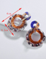 Fashion Brown Circular Ring Decorated Earrings