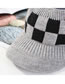 Fashion Gray Grid Pattern Decorated Knitted Hat