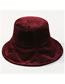 Fashion Claret Red Pure Color Design Fisherman Hat