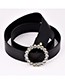 Fashion Black Diamond Decorated Pure Color Belt