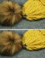 Fashion Yellow Pom Ball Decorated Pure Color Hat
