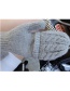 Fashion Gray Pure Color Decorated Gloves