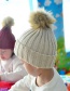 Simple Gray Pom Ball Decorated Hat For Baby