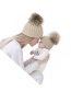 Simple White Pom Ball Decorated Hat For Baby