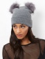 Fashion White Pom Ball Decorated Pure Color Hat