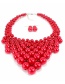 Fashion Yellow Pearls Decorated Pure Color Jewelry Sets