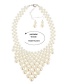 Fashion Pink Pearls Decorated Pure Color Jewelry Sets