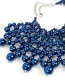 Fashion Blue Hollow Out Design Pure Color Necklace