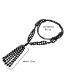 Fashion Gray Tassel Decorated Long Necklace