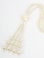 Fashion White Pearls Decorated Pure Color Necklace