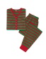 Fashion Red+green Stripe Pattern Design Household Clothes For Child