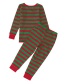 Fashion Red+green Stripe Pattern Design Household Clothes For Mother