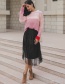 Fashion Pink+red Color Matching Design Simple Sweater