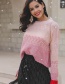 Fashion Pink+red Color Matching Design Simple Sweater